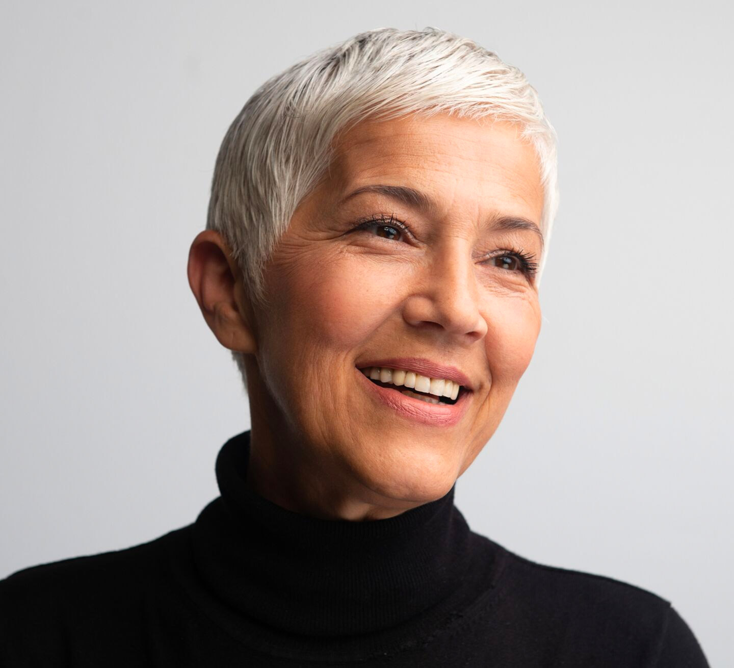 older woman smiling