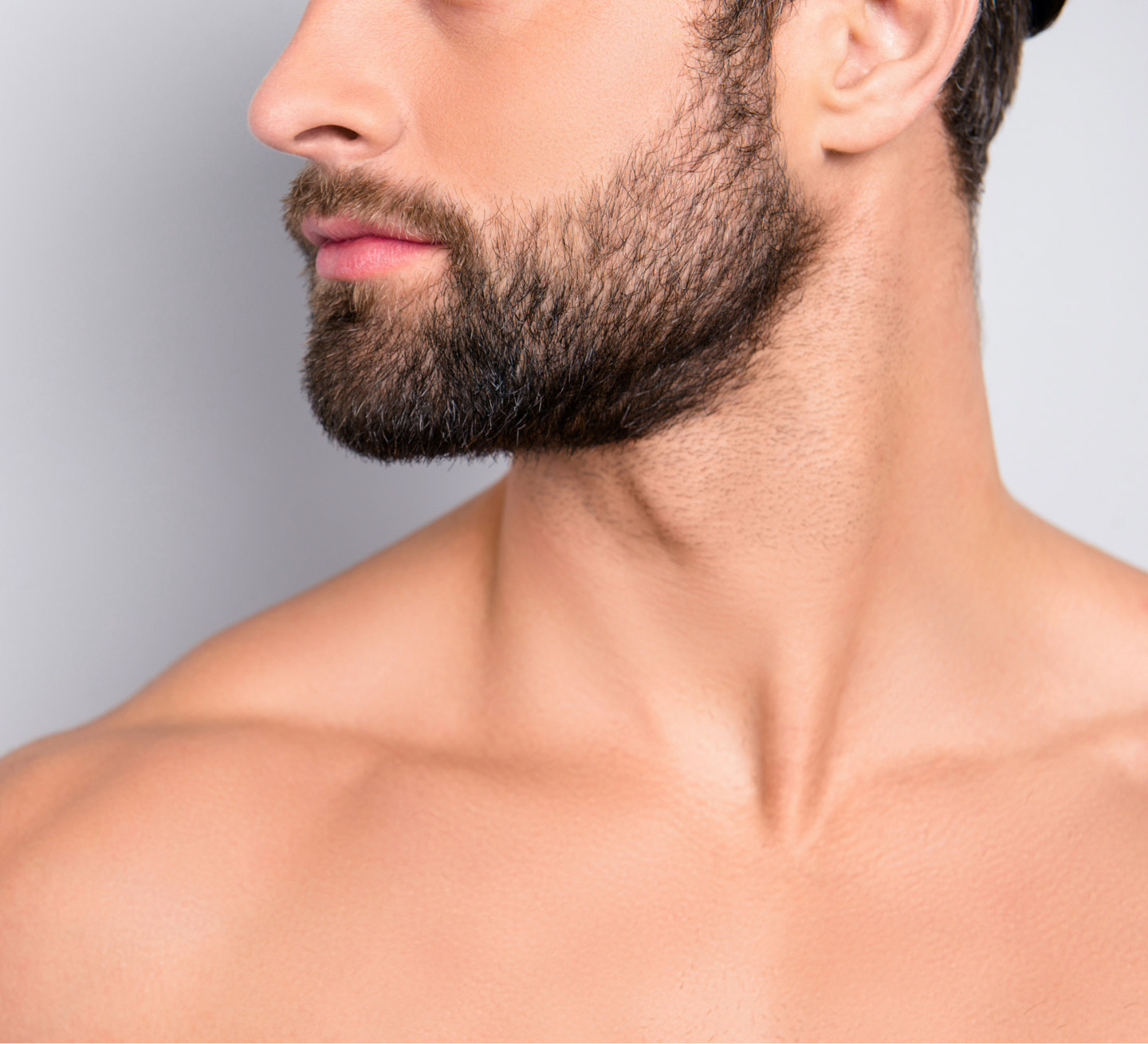 mans jaw with a beard