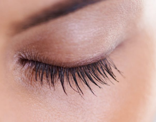 Woman's eye with long eyelashes