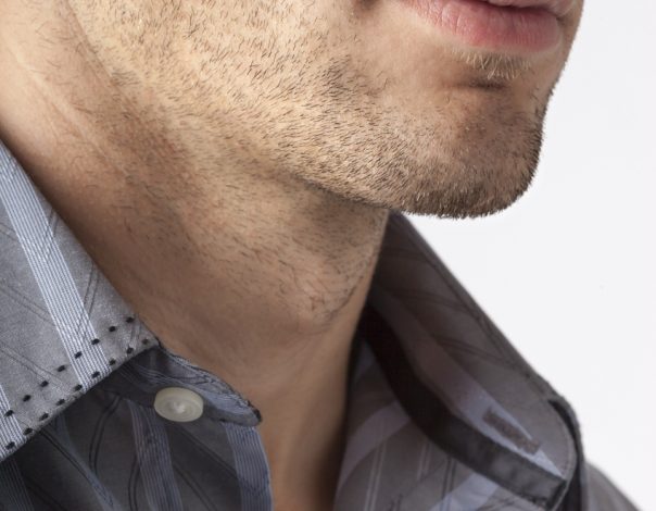 close up of a man's chin
