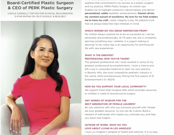 Dr. Michelle Lee Named a Dynamic Leader in Modern Luxury Angeleno's Prestigious Profile Series